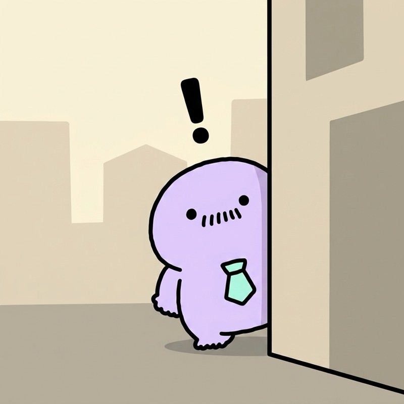 まちかどでハンザキさんを見つけたシーン
