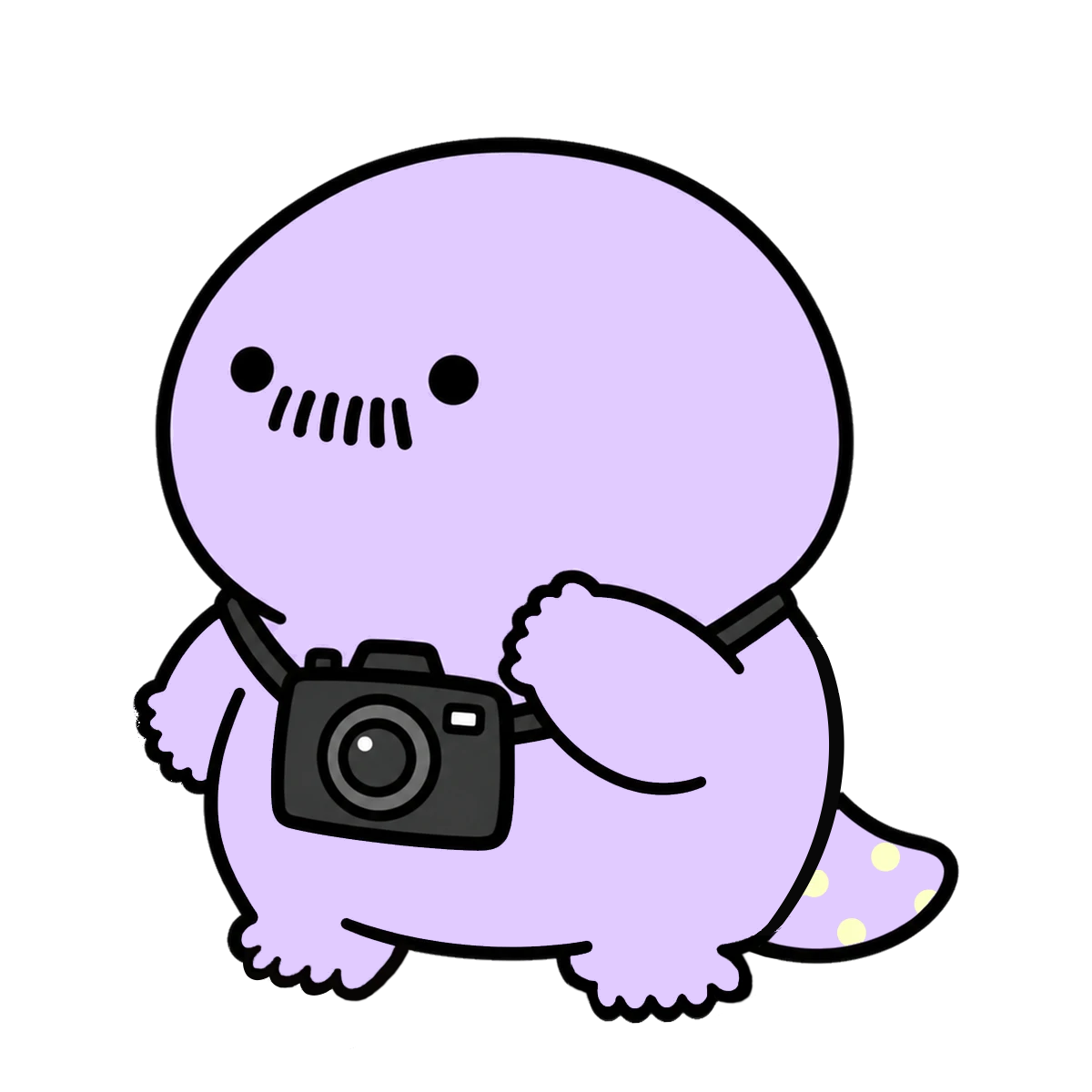 カメラハンザキさん（斜め前・透過PNG）